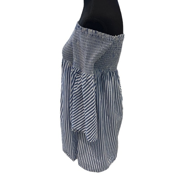 Zara Striped Off The Shoulder Mini Dress Woman Medium - Picture 4 of 9